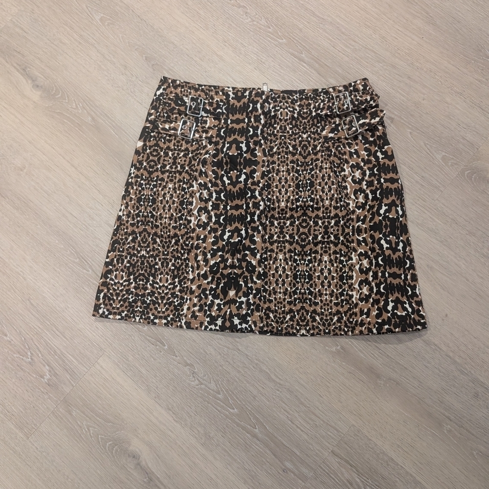 Topshop Black Brown A Line Mini Skirt